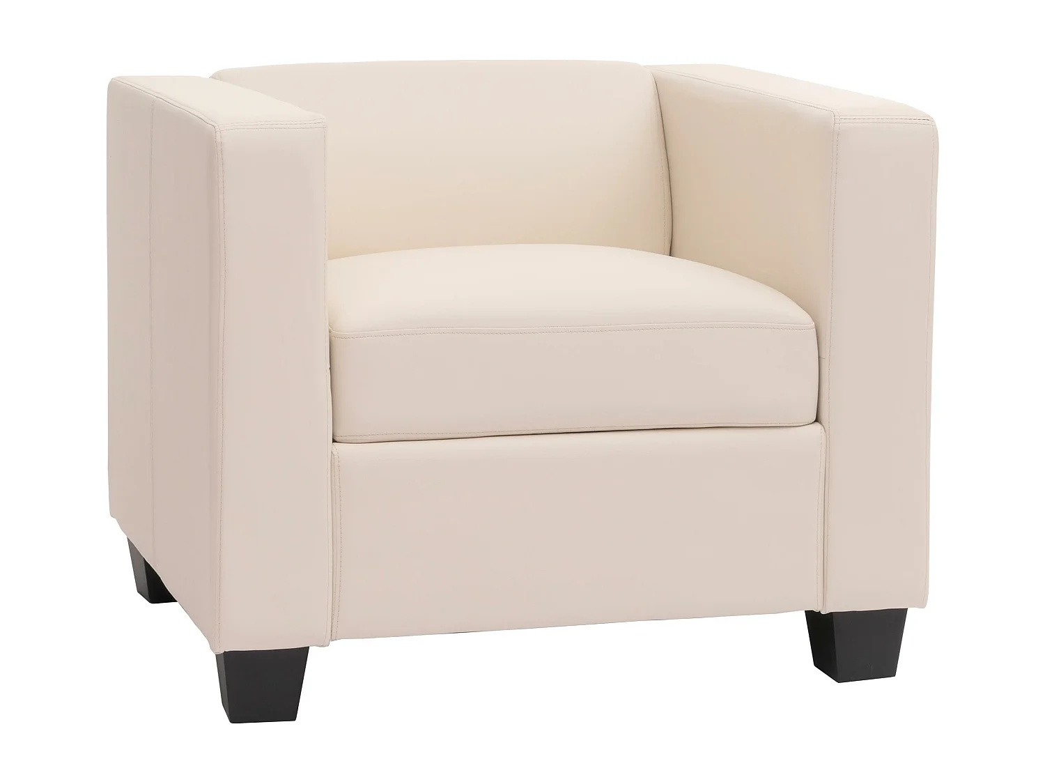 Fauteuil lounge Lille,  simili-cuir blanc