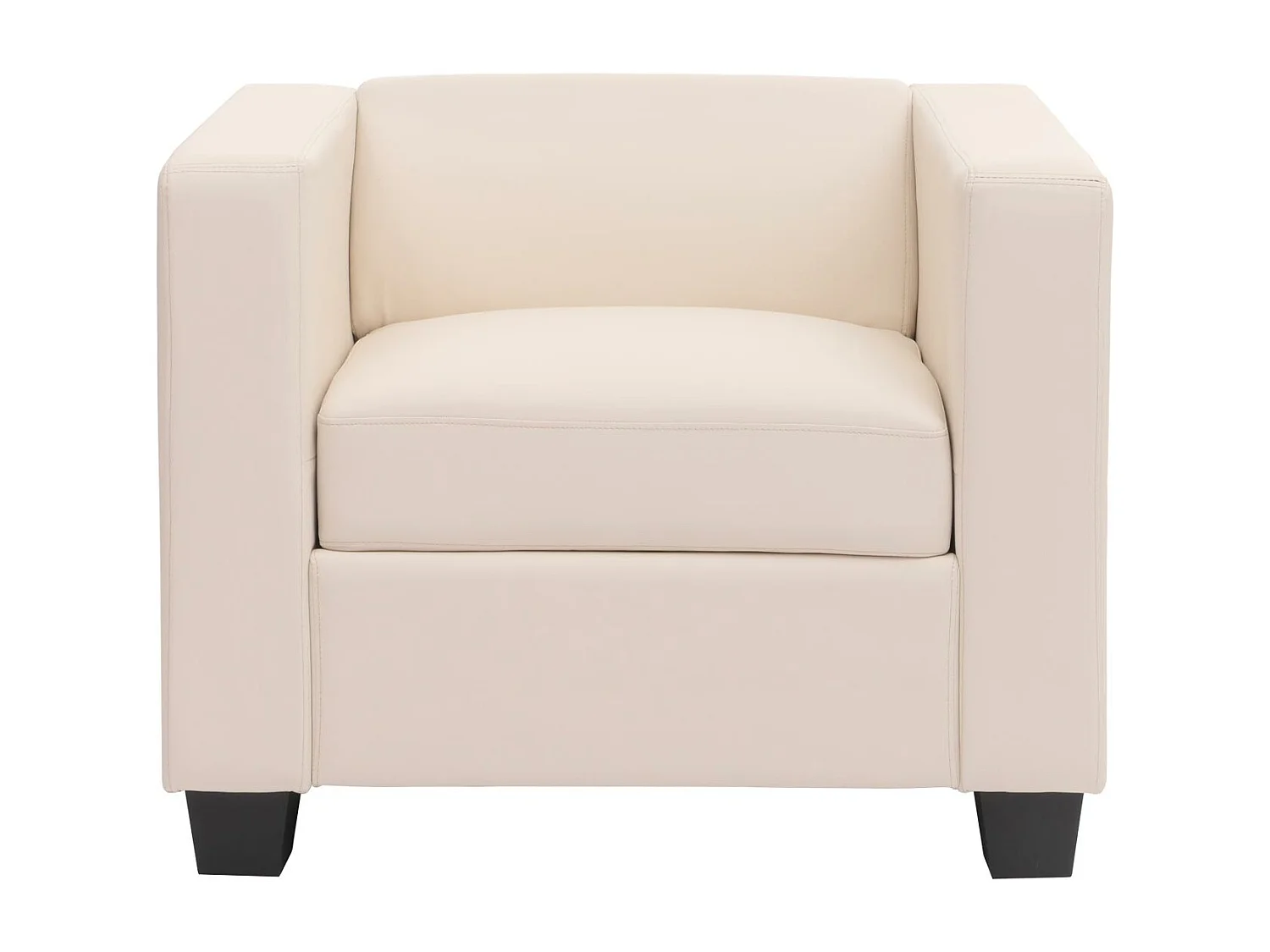 Fauteuil lounge Lille,  simili-cuir blanc