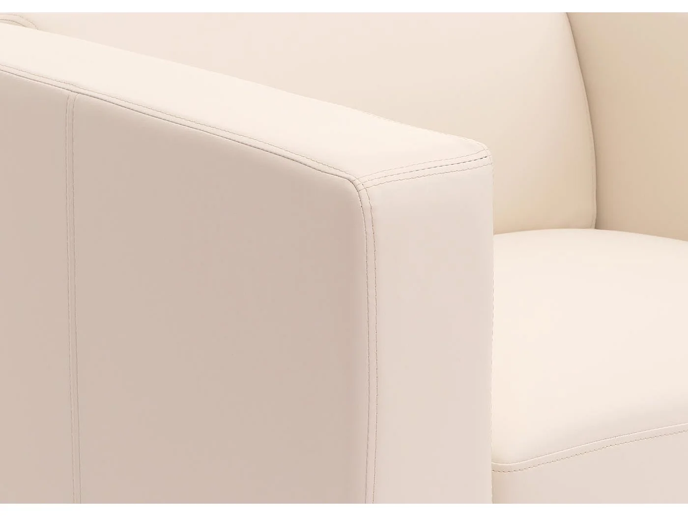 Fauteuil Loungefauteuil Lille,  Kunstleer, wit