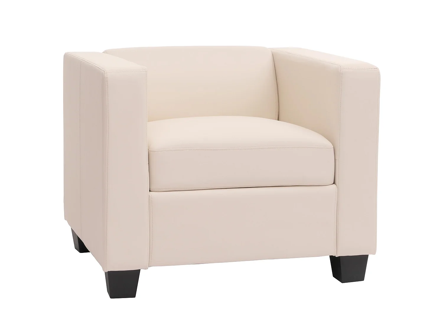 Fauteuil lounge Lille,  simili-cuir blanc