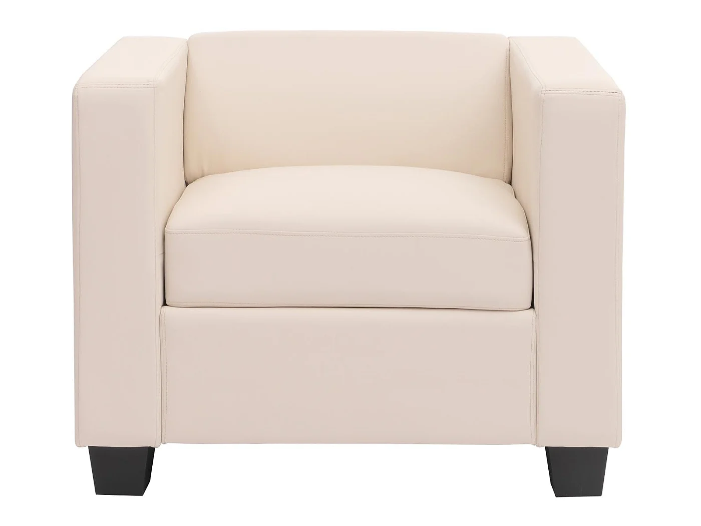Fauteuil lounge Lille,  simili-cuir blanc