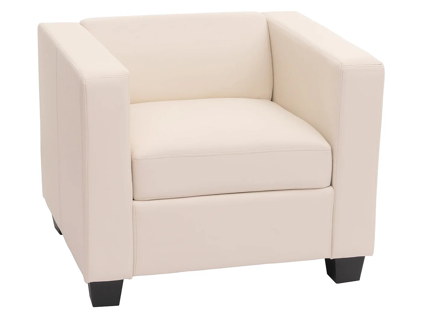 Fauteuil lounge Lille,  simili-cuir blanc