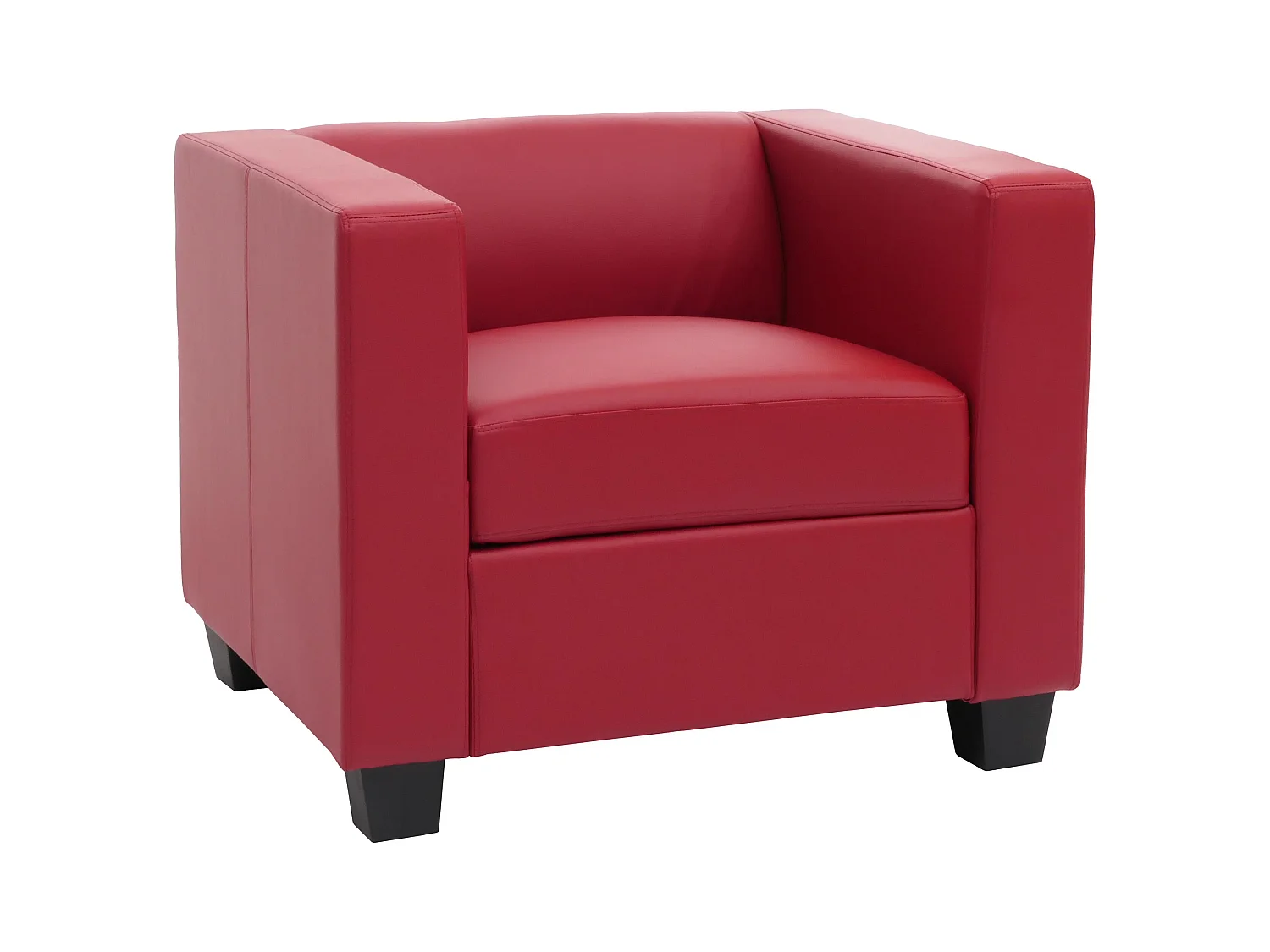 Fauteuil lounge Lille,  cuir reconstitué, rouge