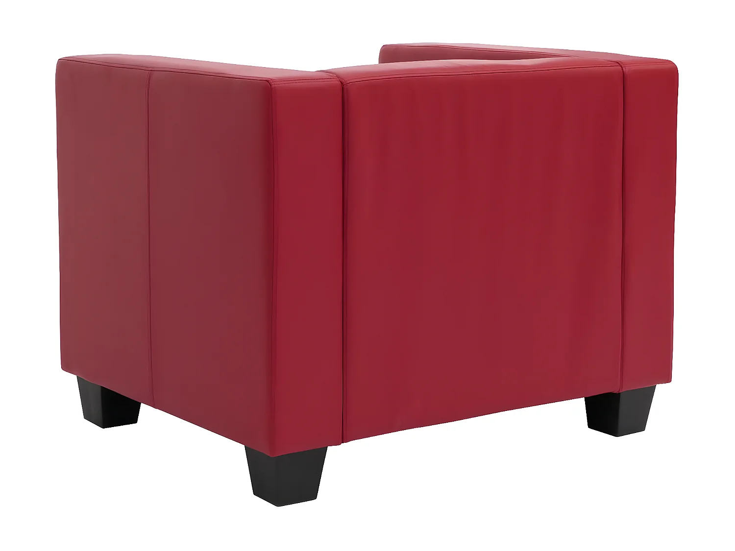 Fauteuil Loungefauteuil Lille,  leer, rood