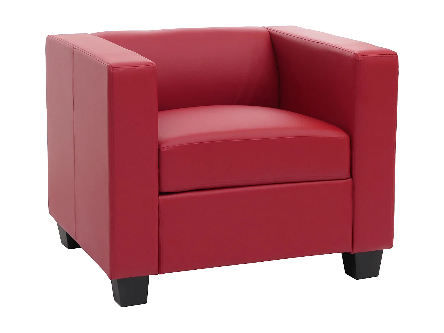 Fauteuil Loungefauteuil Lille,  leer, rood
