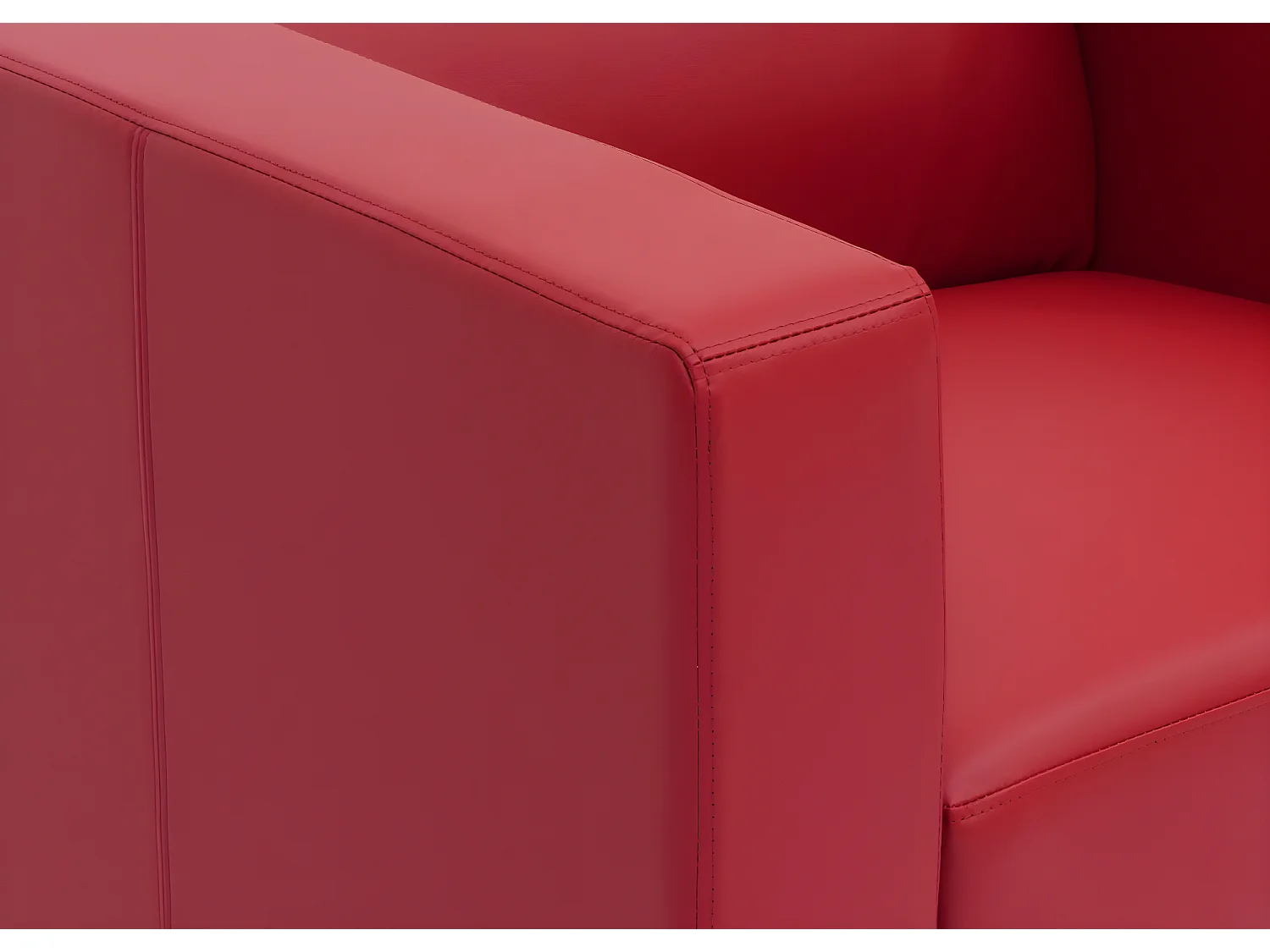 Fauteuil Loungefauteuil Lille,  leer, rood