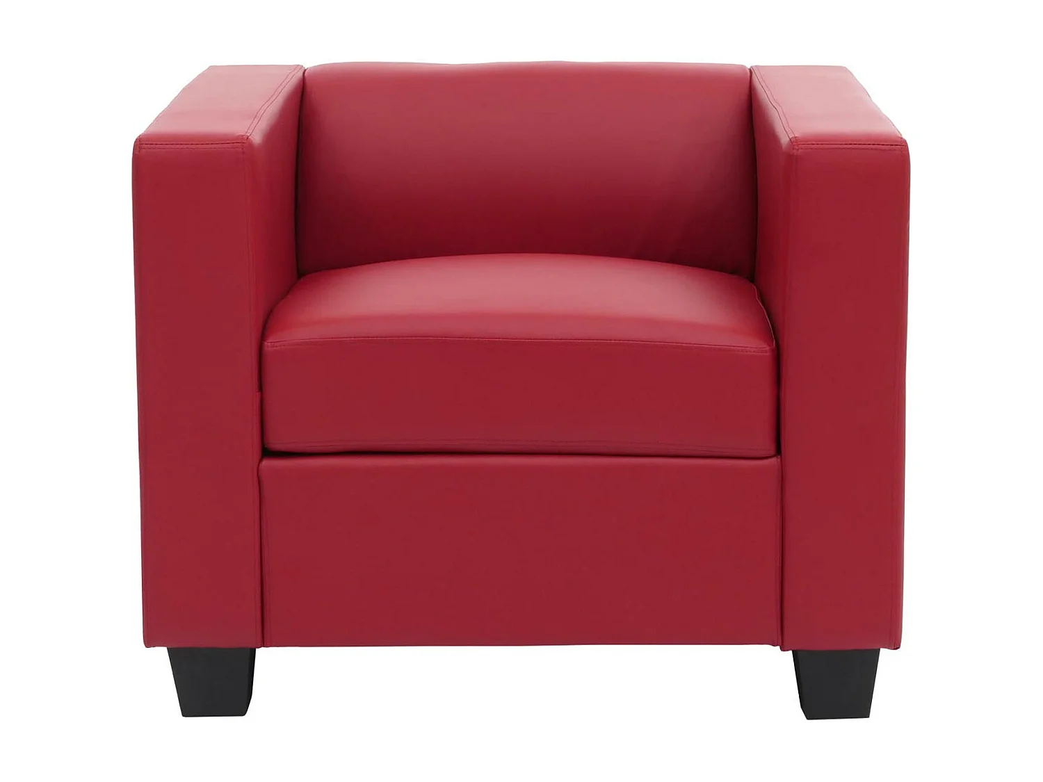 Fauteuil Loungefauteuil Lille,  leer, rood