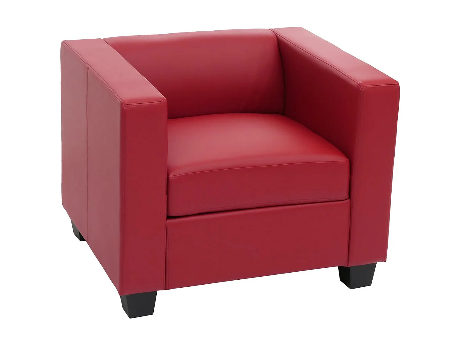 Fauteuil Loungefauteuil Lille,  leer, rood