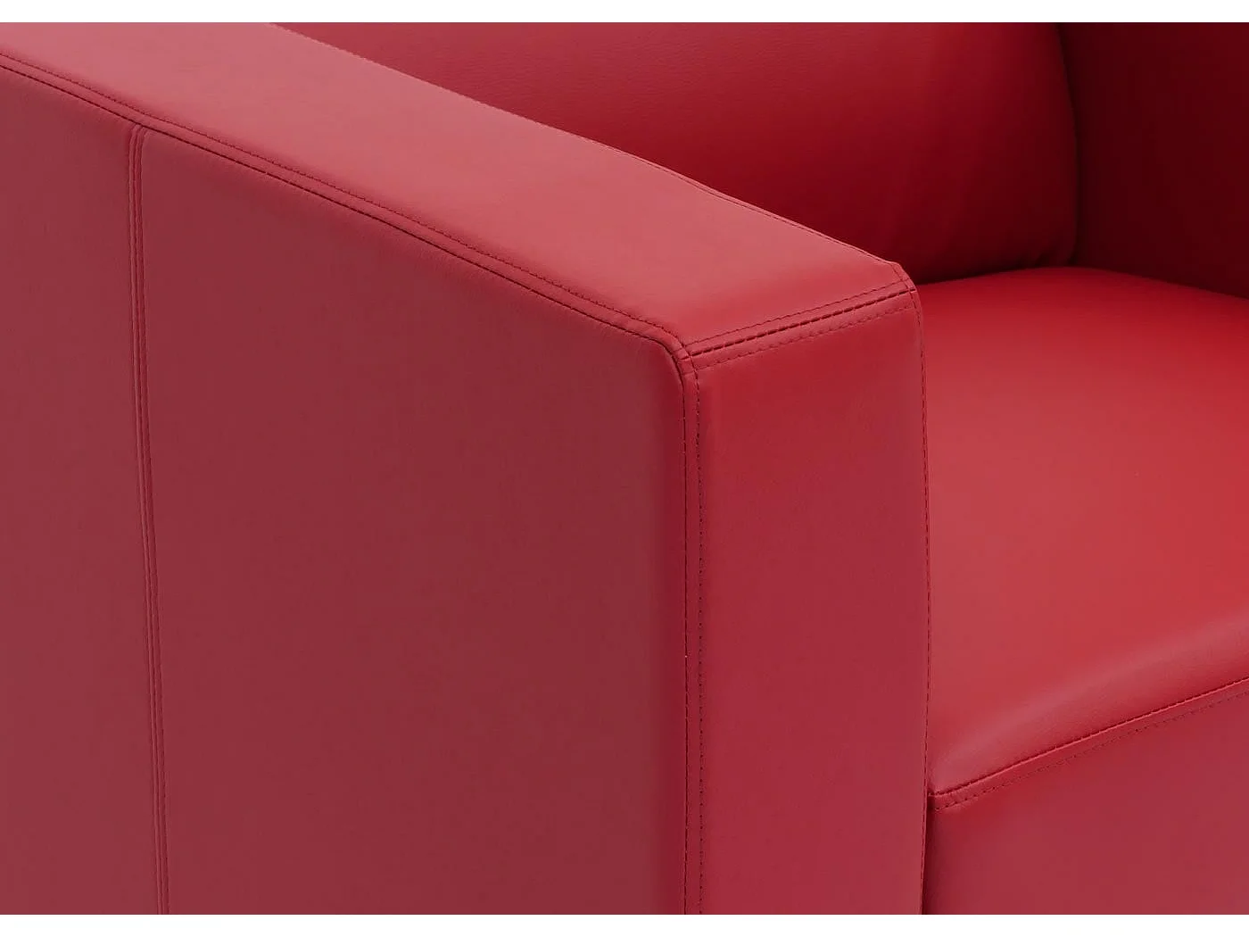 Fauteuil lounge Lille,  cuir reconstitué, rouge