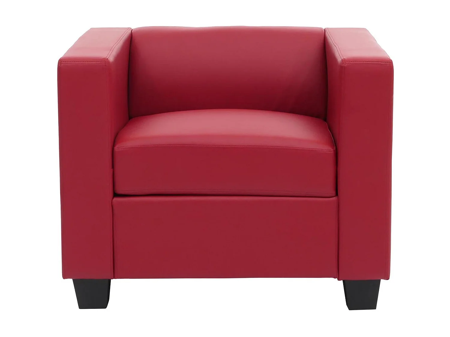 Fauteuil lounge Lille,  cuir reconstitué, rouge