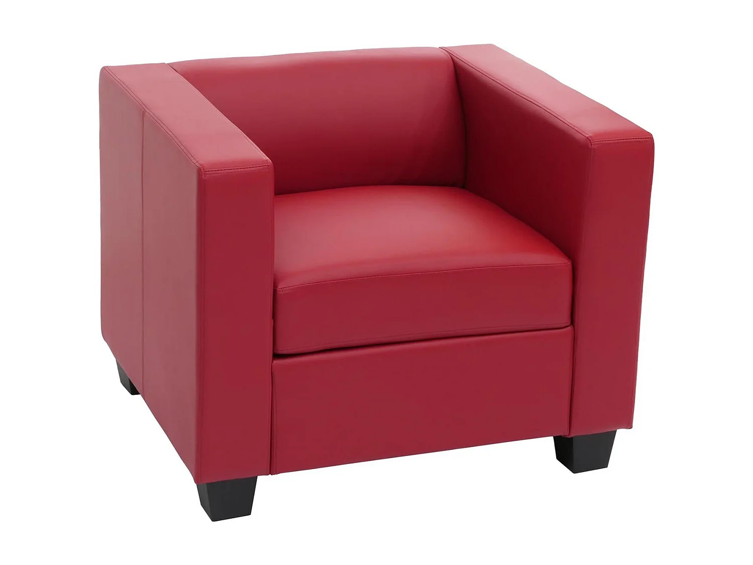 Fauteuil lounge Lille,  cuir reconstitué, rouge