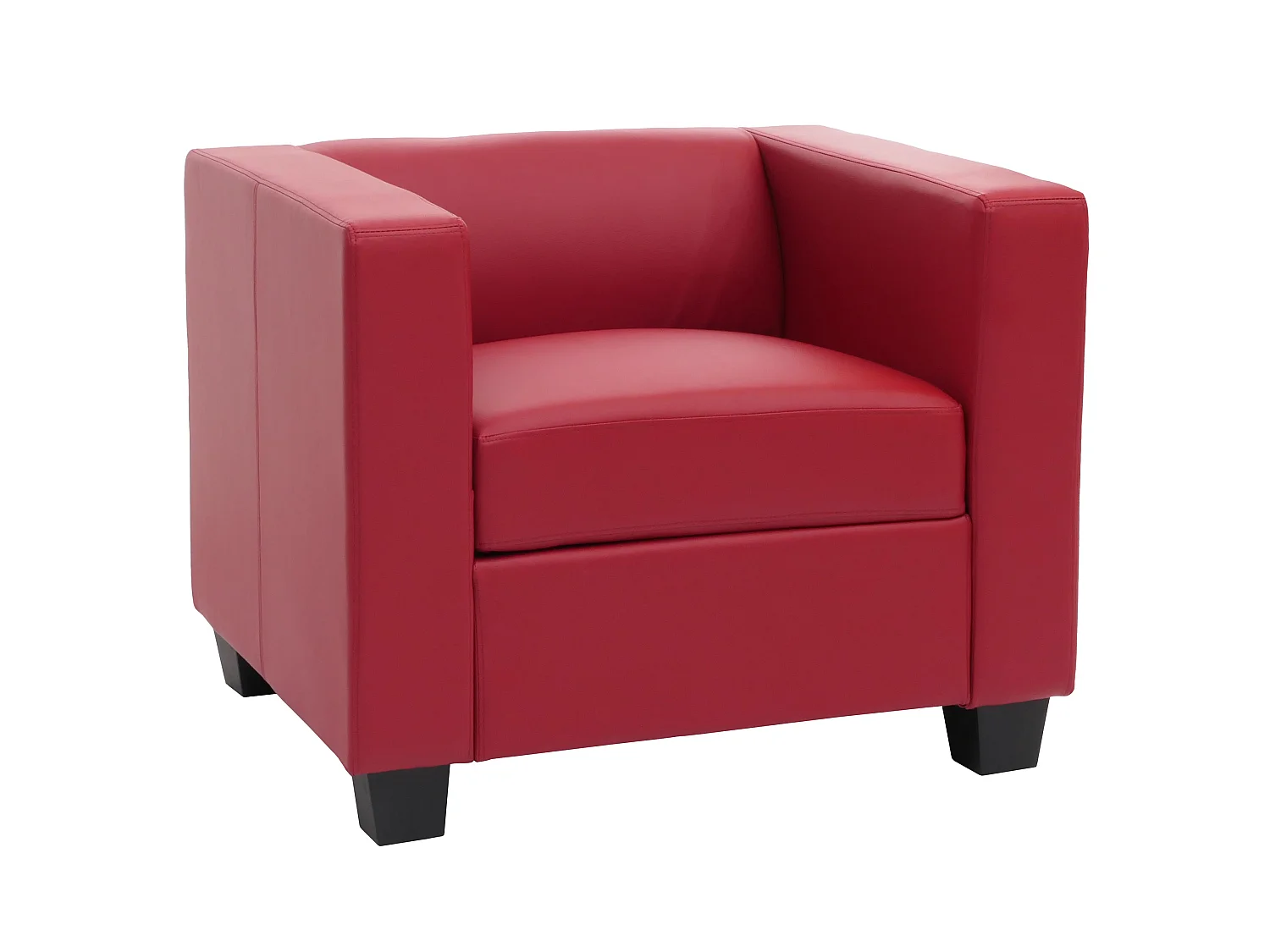 Fauteuil lounge Lille,  cuir reconstitué, rouge