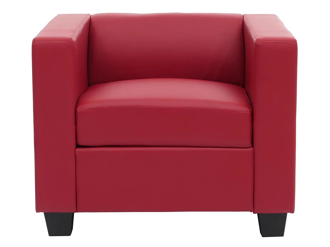 Fauteuil lounge Lille,  cuir reconstitué, rouge