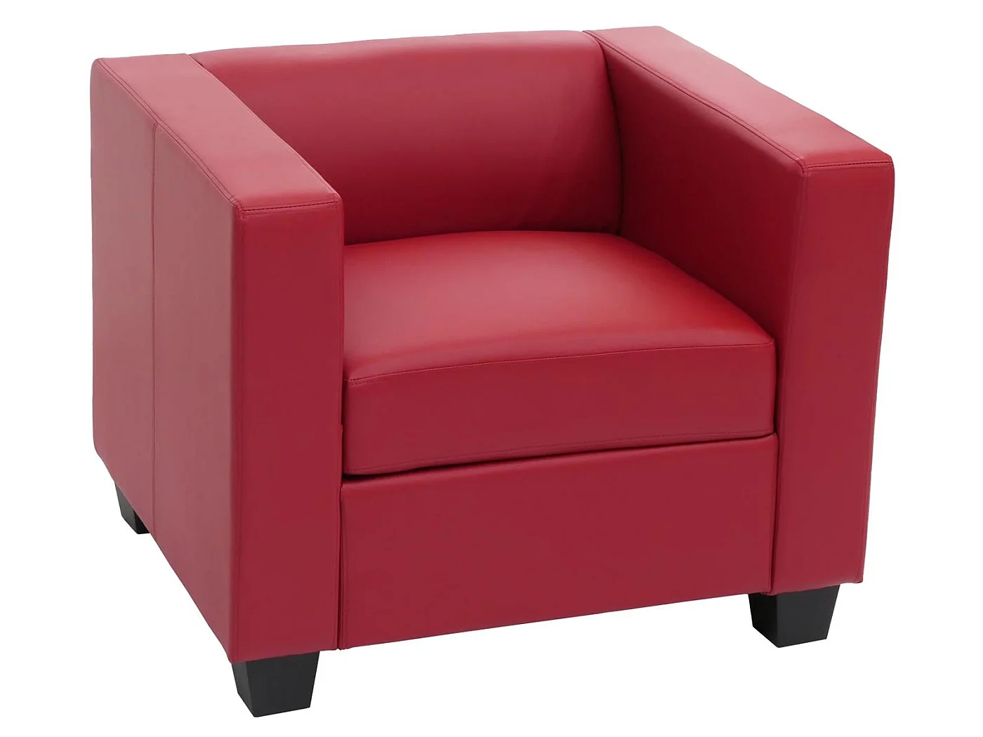 Fauteuil lounge Lille,  cuir reconstitué, rouge