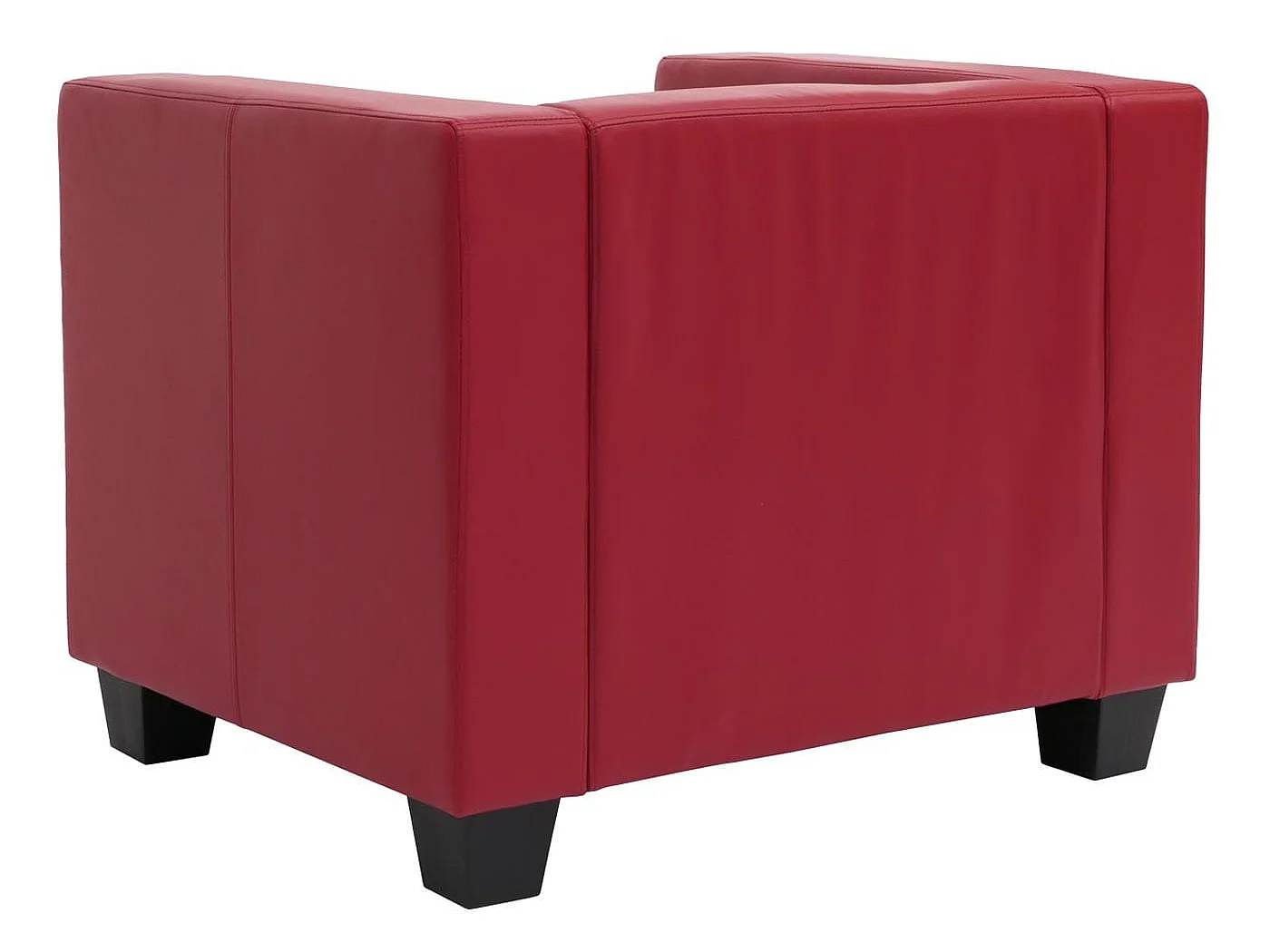 Fauteuil lounge Lille,  cuir reconstitué, rouge