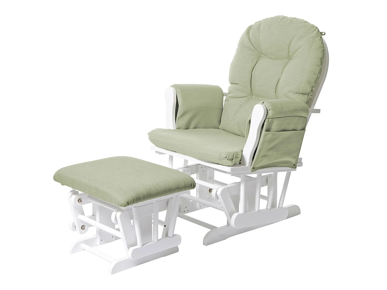 Fauteuil relax MCW-C76 Fauteuil oscillant,  vert clair, monture blanche