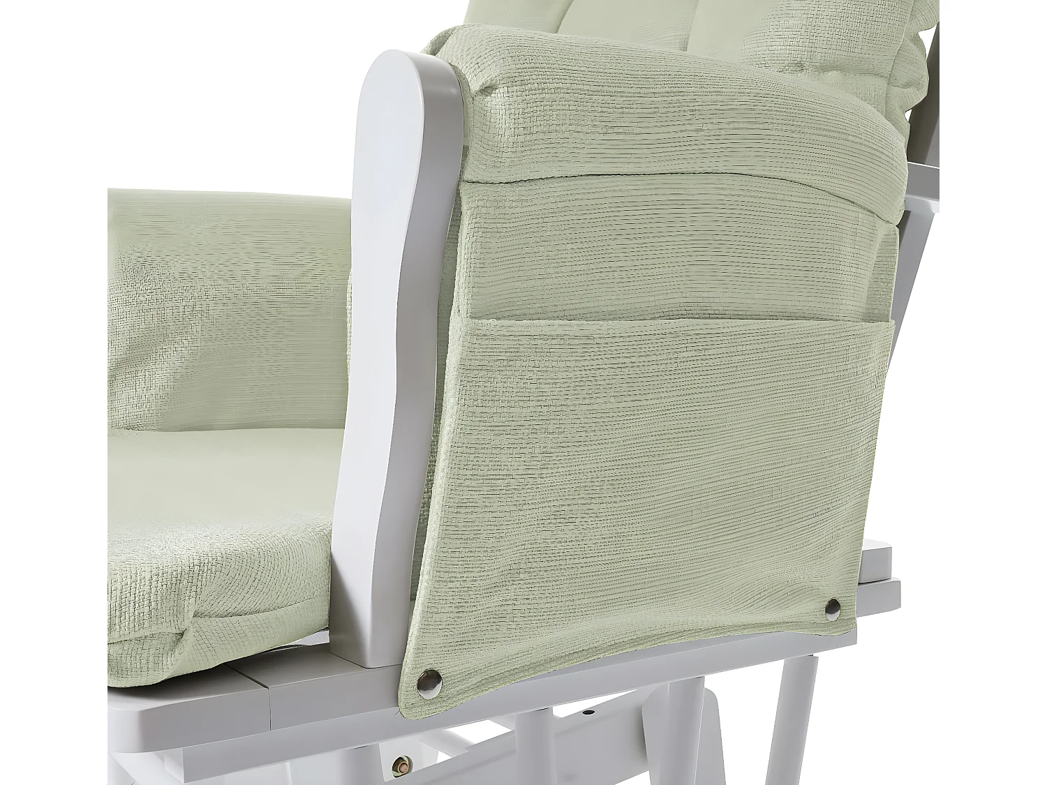 Fauteuil relax MCW-C76 Fauteuil oscillant,  vert clair, monture blanche