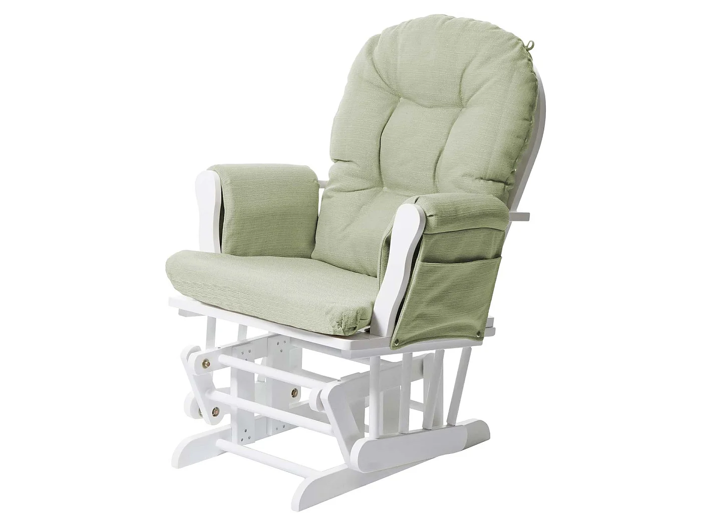 Relaxfauteuil MCW-C76 Schommelstoel,  stof/textiel, lichtgroen, frame wit