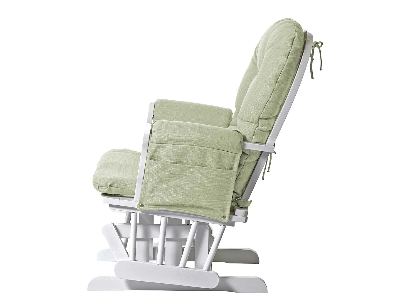 Relaxfauteuil MCW-C76 Schommelstoel,  stof/textiel, lichtgroen, frame wit