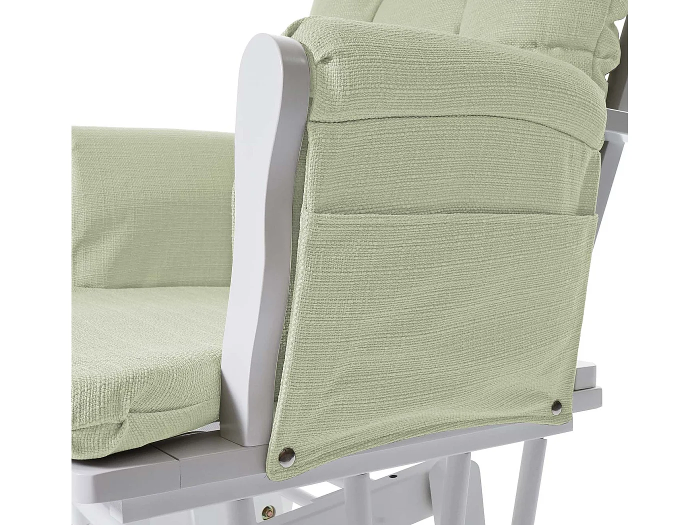Relaxfauteuil MCW-C76 Schommelstoel,  stof/textiel, lichtgroen, frame wit