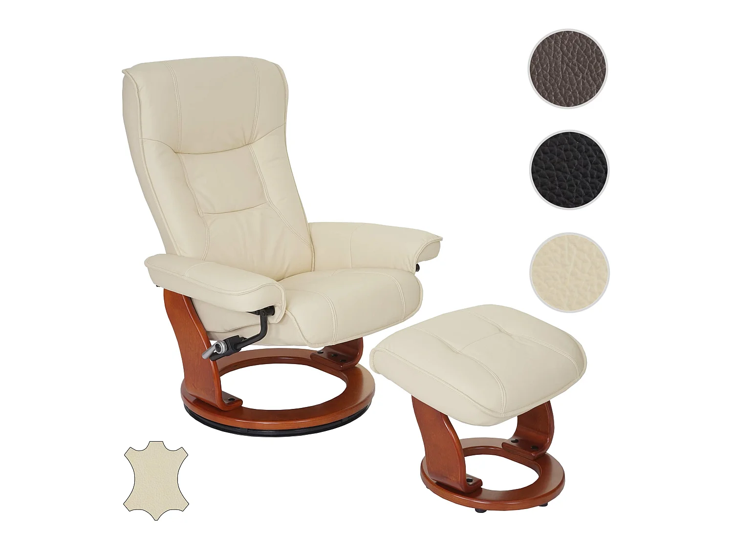 Fauteuil de relaxation Halifax,  crème, doré