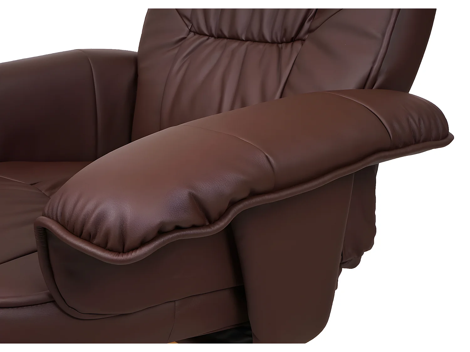 Relaxfauteuil H56 met voetenbank,  roodbruin