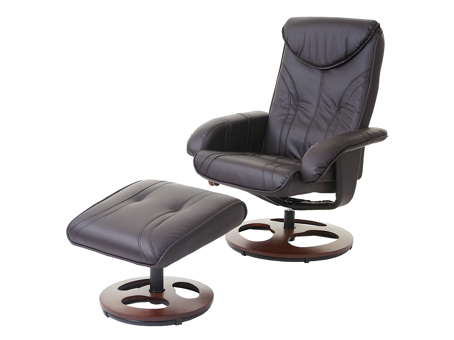Relaxfauteuil MCW-C46 met voetenbank,  bruin