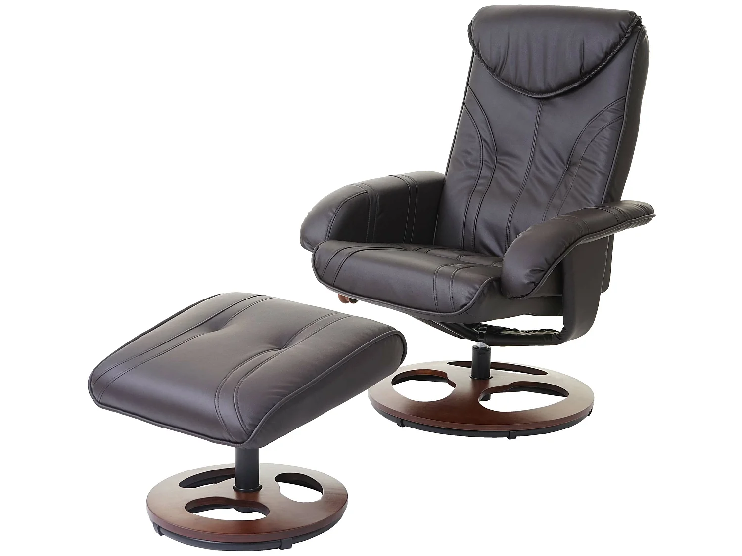 Relaxfauteuil MCW-C46 met voetenbank,  bruin