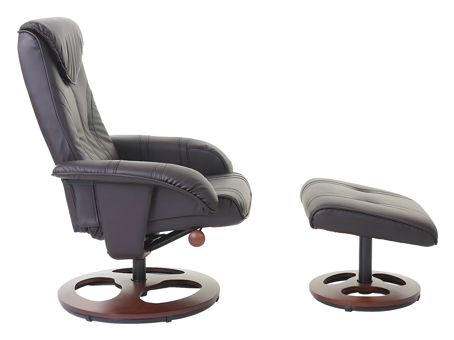 Relaxfauteuil MCW-C46 met voetenbank,  bruin