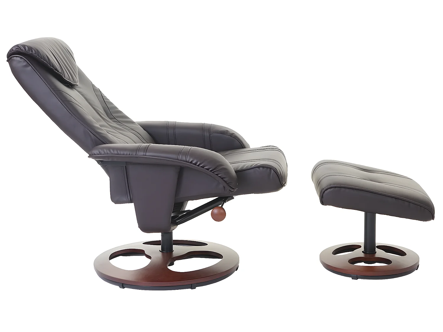 Relaxfauteuil MCW-C46 met voetenbank,  bruin