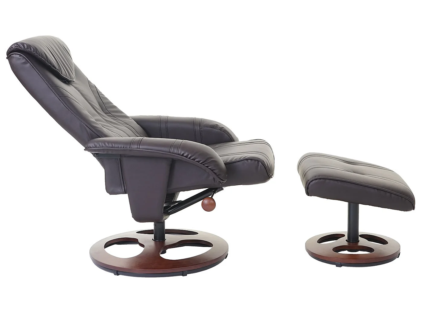 Relaxfauteuil MCW-C46 met voetenbank,  bruin