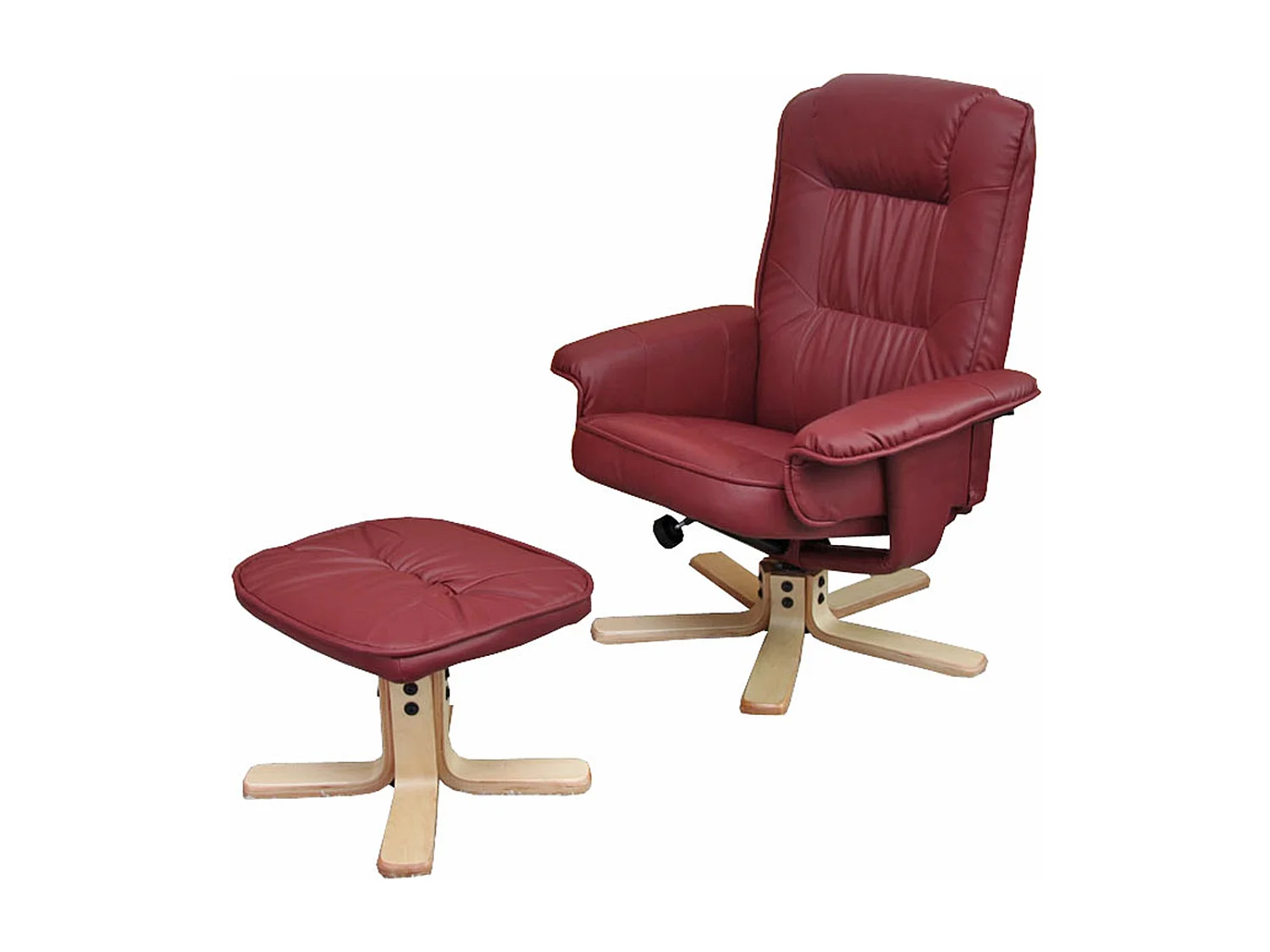 Fotel relaksacyjny H56 z podnóżkiem,  bordowy