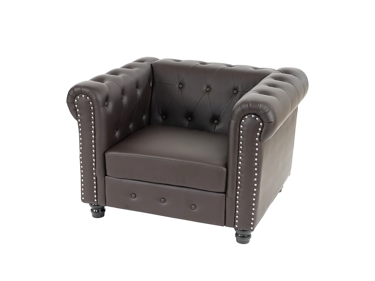 Fauteuil relax Edinburgh Pieds ronds,  pieds ronds, brun antique