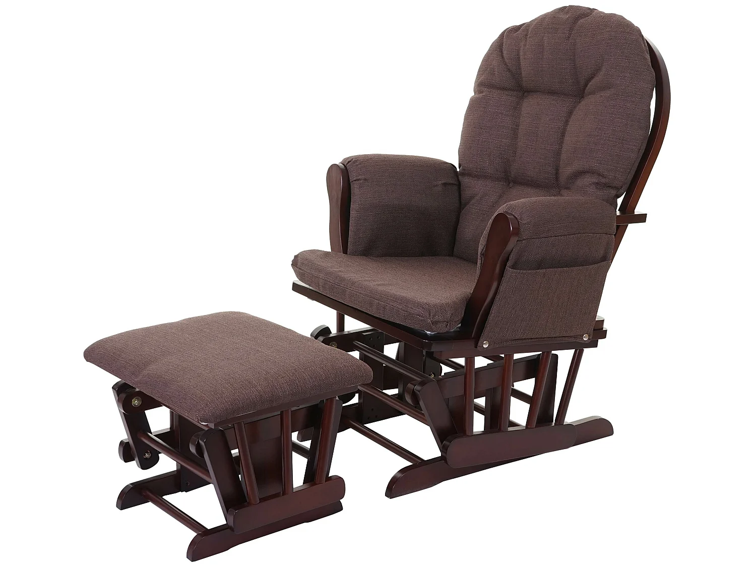 Fauteuil relax MCW-C76 Fauteuil oscillant,  mahagony