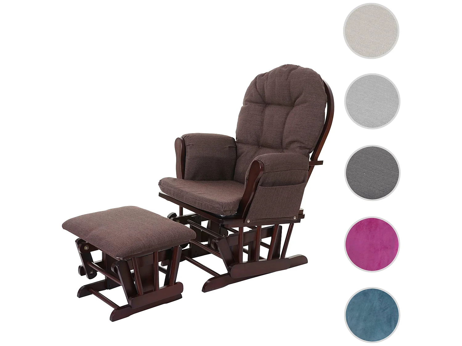 Fauteuil relax MCW-C76 Fauteuil oscillant,  mahagony
