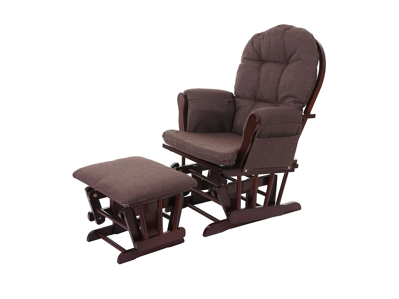 Relaxsessel MCW-C76 Schwingstuhl, Stoff/Textil, braun, Gestell braun