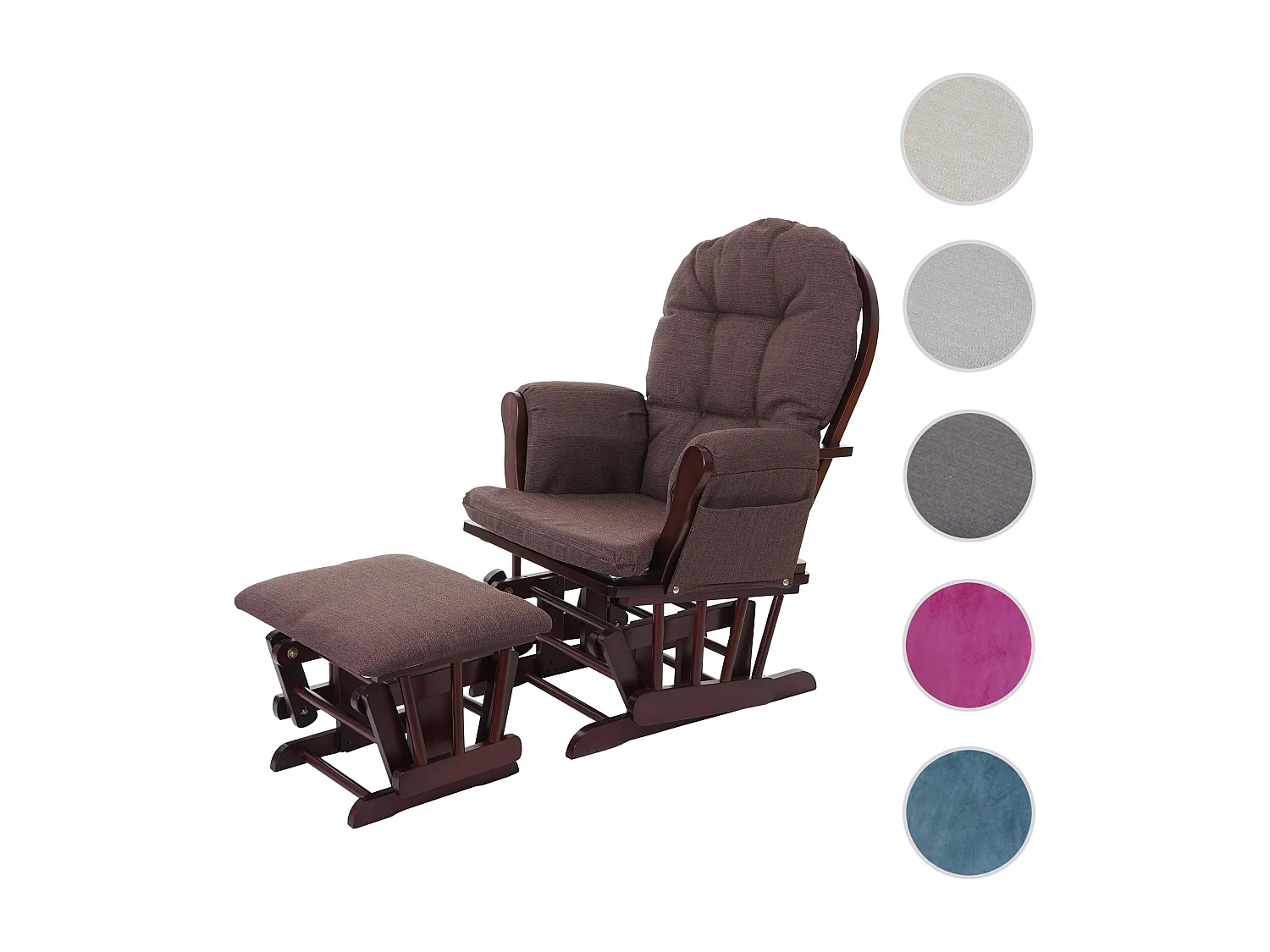 Fauteuil relax MCW-C76 Fauteuil oscillant,  mahagony