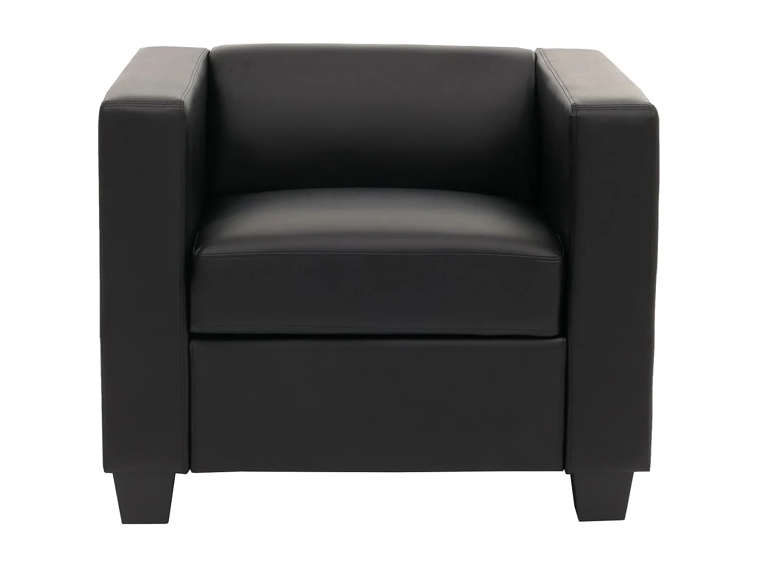 Fotel wypoczynkowy Lille,  skóra, czarny