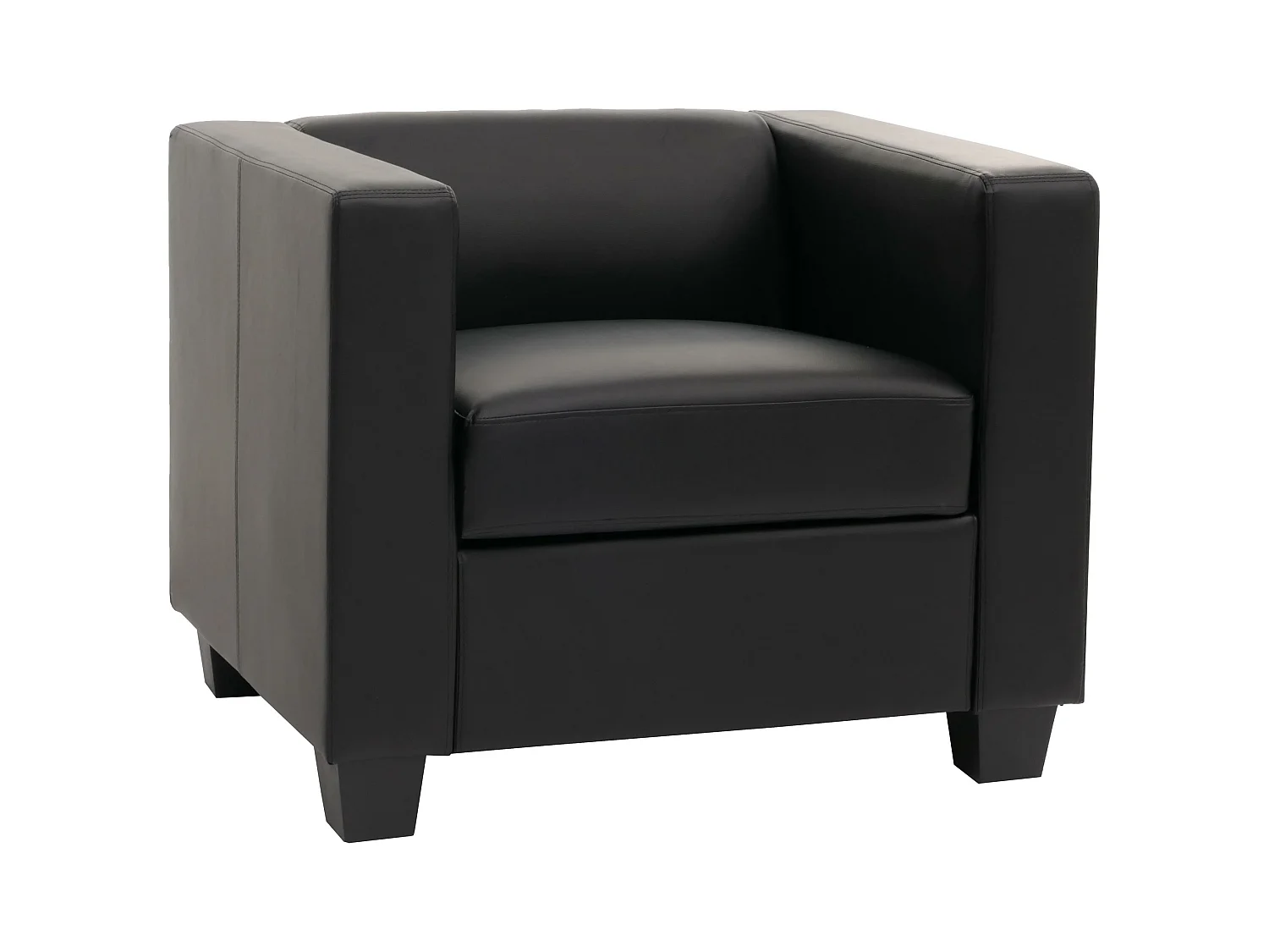 Fauteuil lounge Lille,  cuir reconstitué, noir