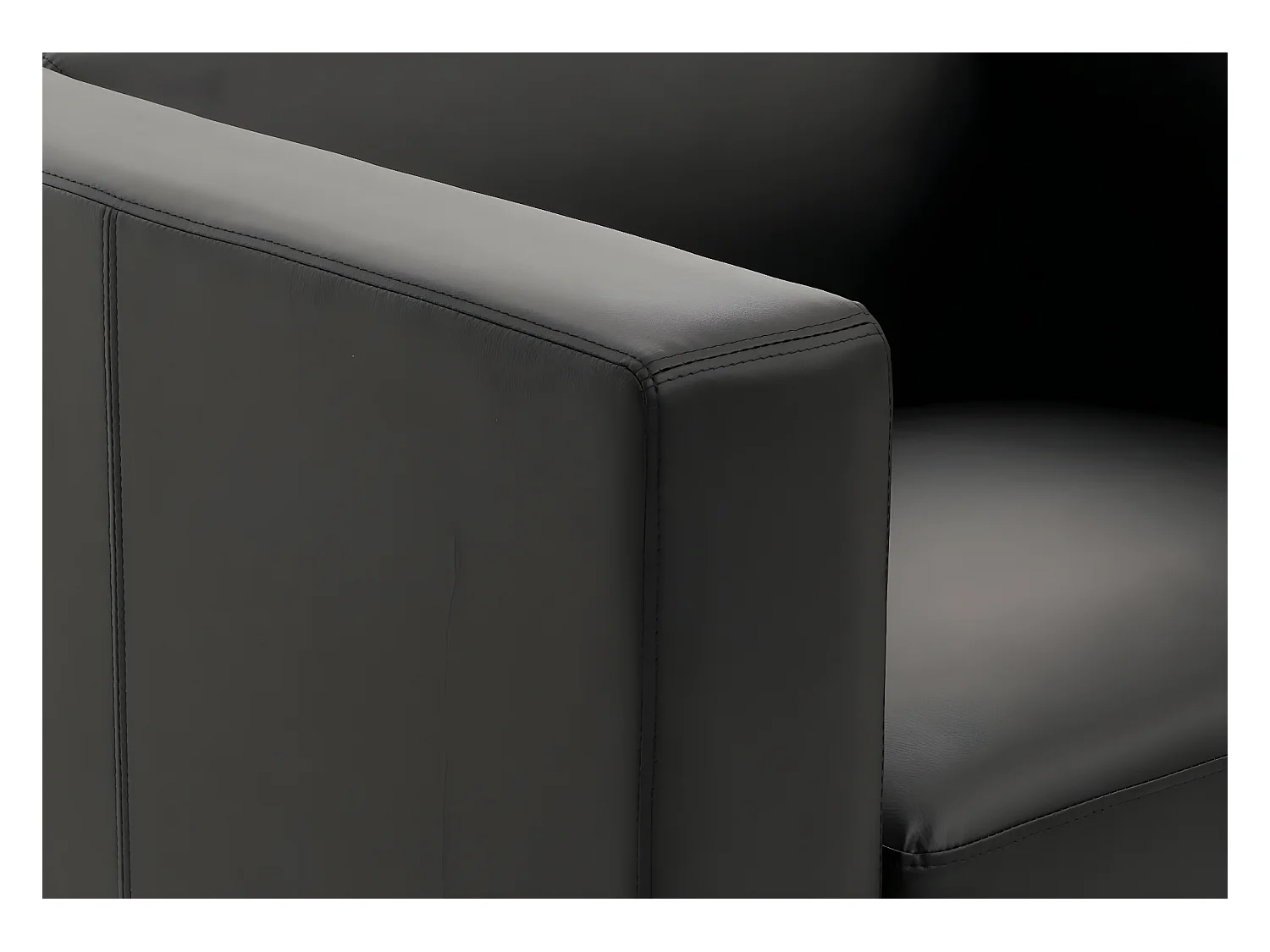 Fauteuil Loungefauteuil Lille,  leder, zwart