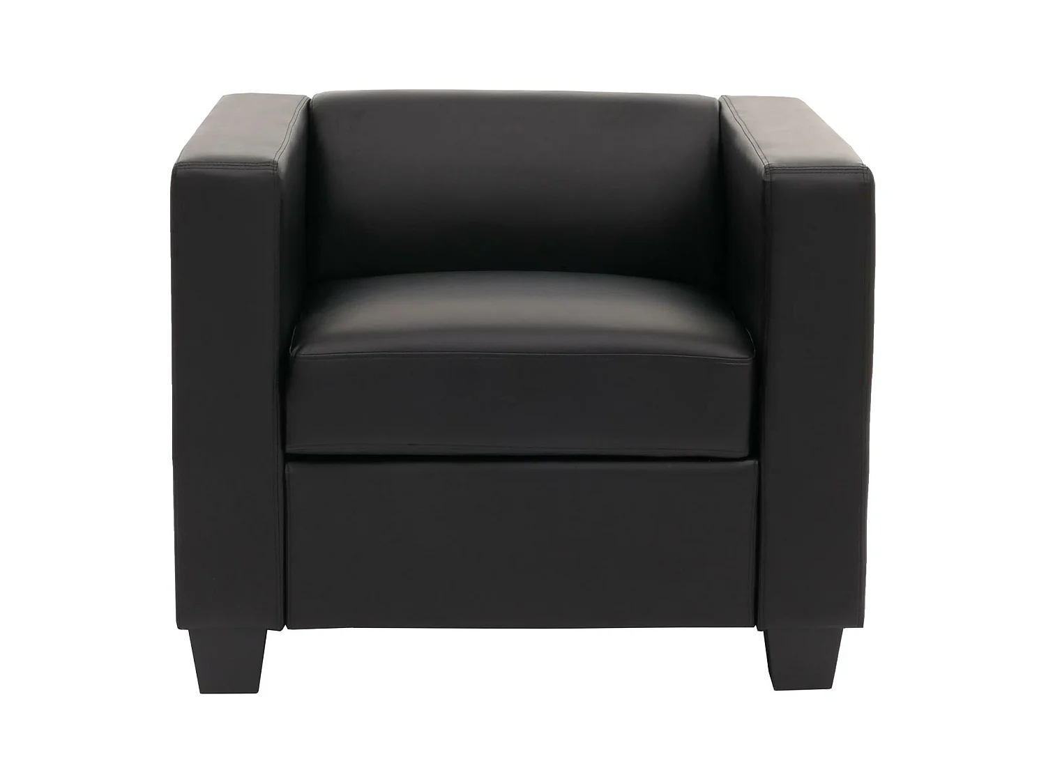 Fauteuil Loungefauteuil Lille,  leder, zwart