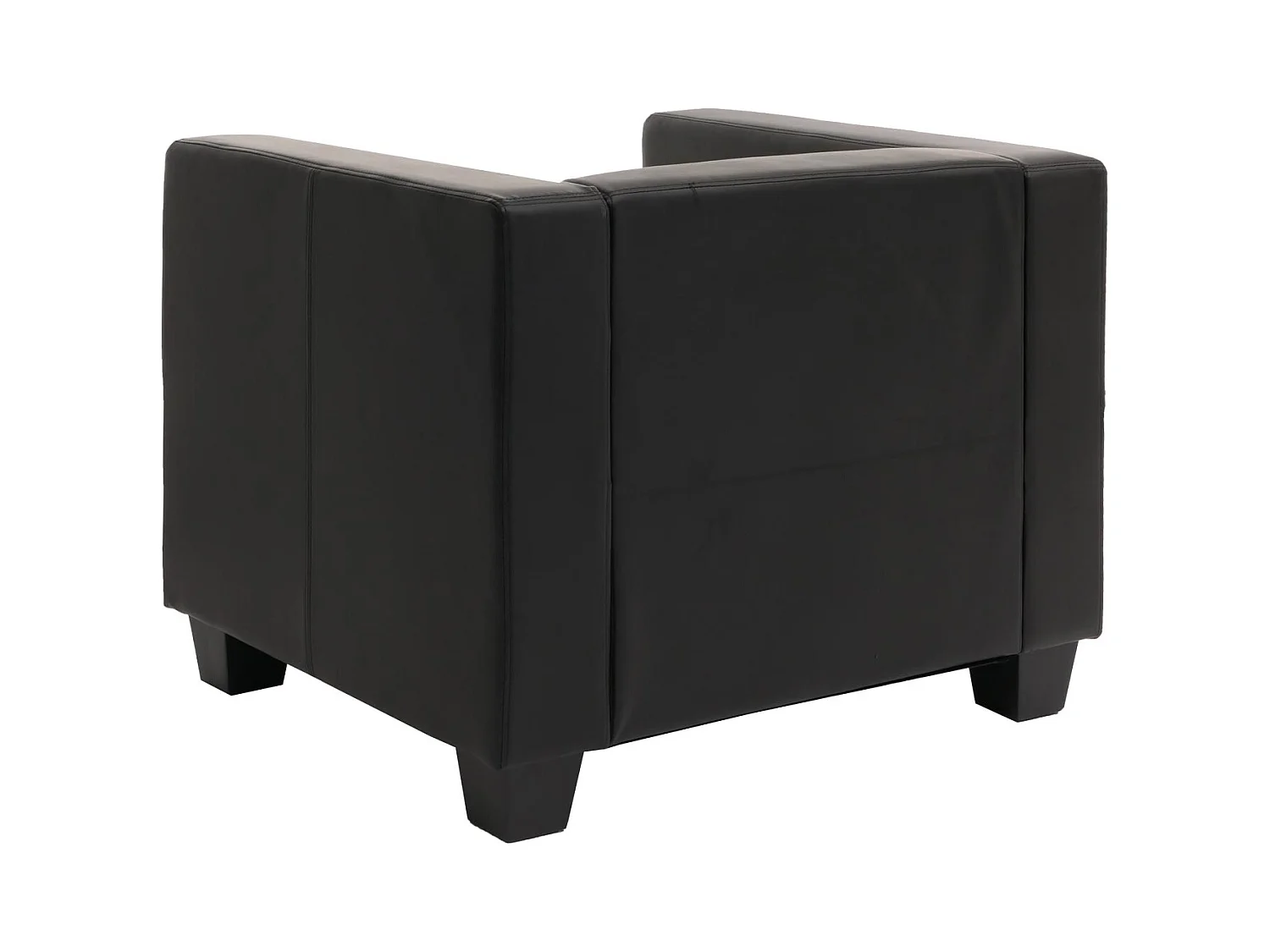 Fauteuil Loungefauteuil Lille,  leder, zwart