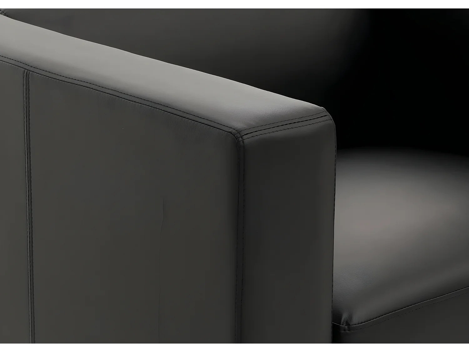 Fotel wypoczynkowy Lille,  skóra, czarny