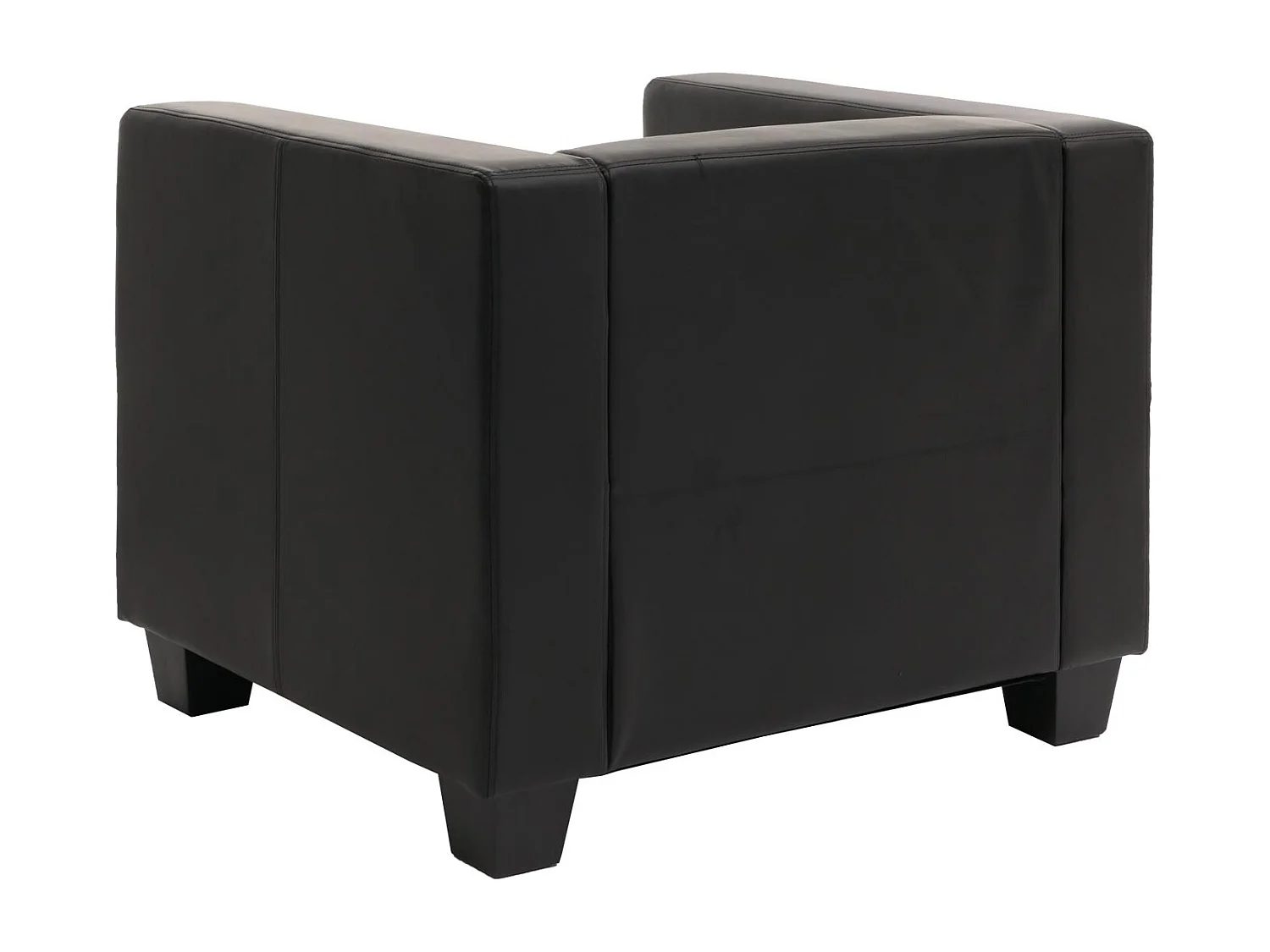 Fotel wypoczynkowy Lille,  skóra, czarny