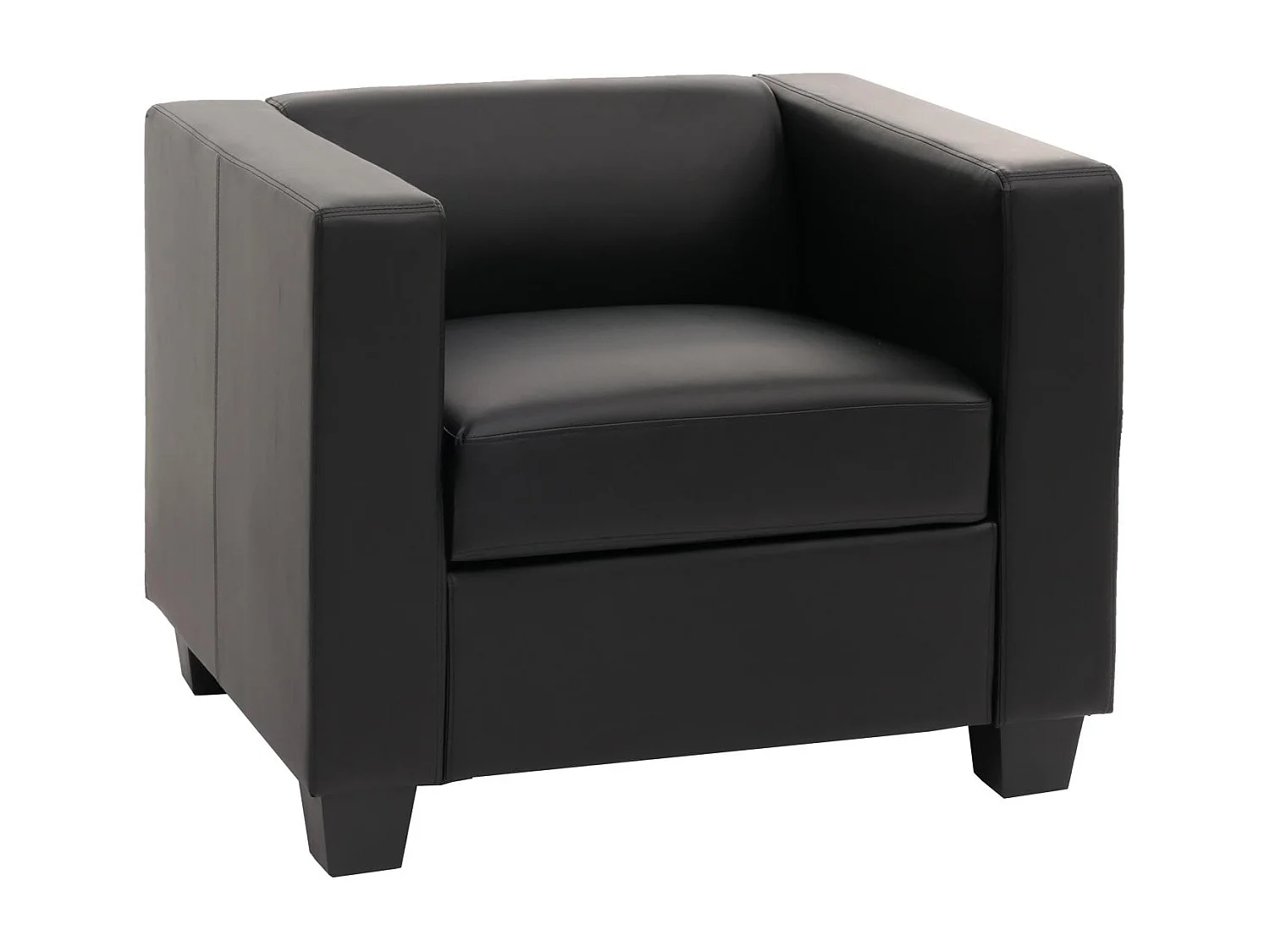 Fauteuil lounge Lille,  cuir reconstitué, noir
