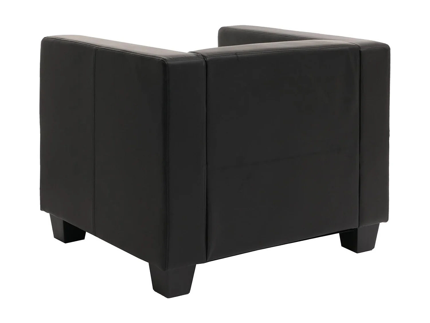 Fauteuil lounge Lille,  cuir reconstitué, noir