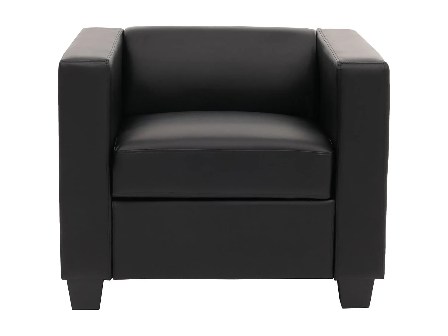 Fotel Fotel wypoczynkowy Lille,  skóra, czarny