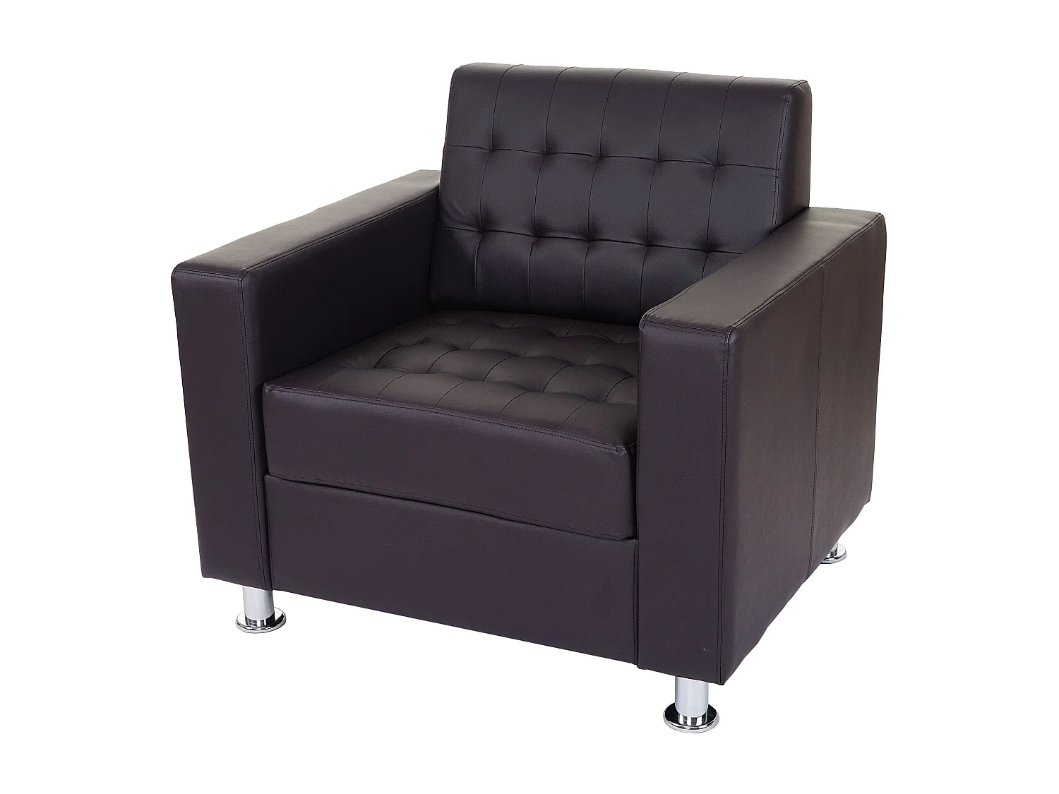 Fotel Pori, imitacja skóry,  coffee