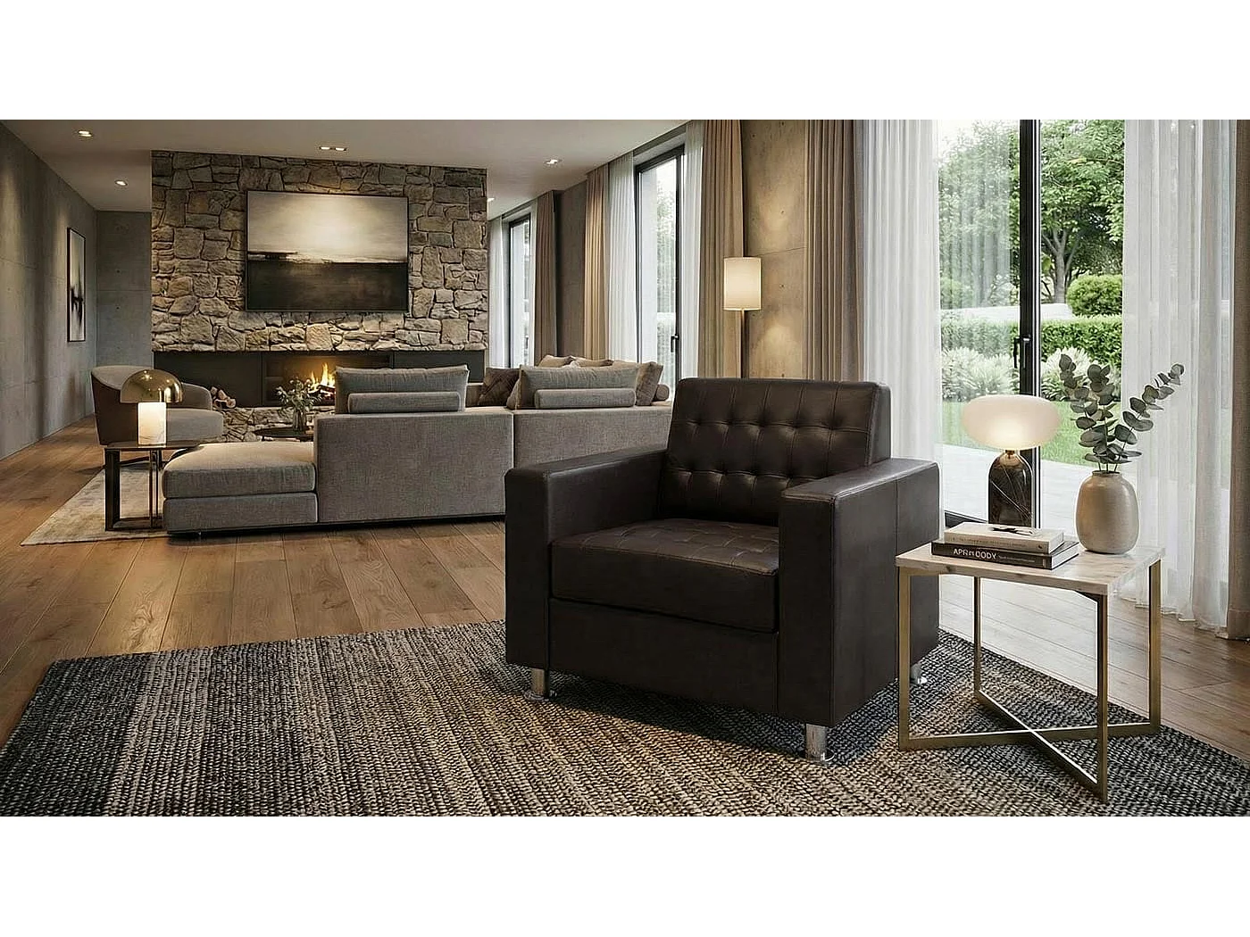 Fauteuil Pori,  coffee