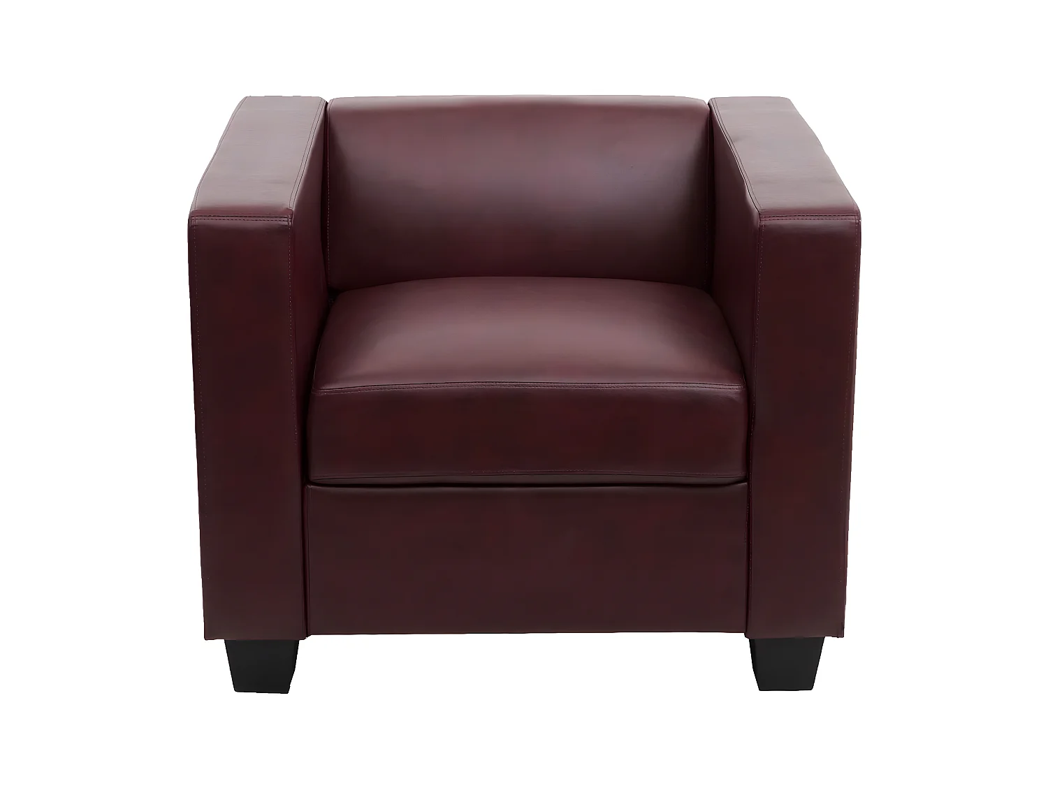 Fauteuil Loungefauteuil Lille,  kunstleer, roodbruin